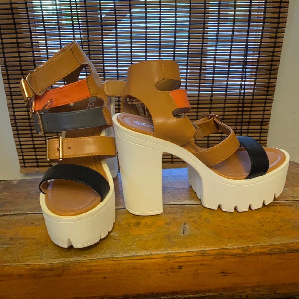 Gdgydh Platform Gladiator Buckle Open Toe Sandals